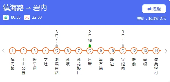 厦门地铁1号线所有站点（厦门火车站到莲坂地铁站）