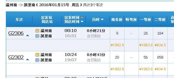 温州到凯里的高铁（凯里南到温州南的高铁）2