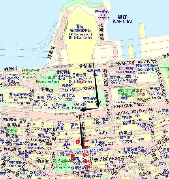 香港过关去湾仔地铁站： 1福田口岸过关--直接上香港地铁坐17站去湾仔 2从深圳湾口岸过关--（到香港湾仔地铁站）