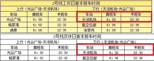 武汉天河机场地铁收班时间(武汉天河机场最晚的地铁时间)6