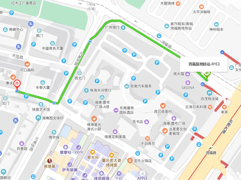 东莞鸿福路口地铁站大概在哪个位置(鸿福路地铁口出口)2