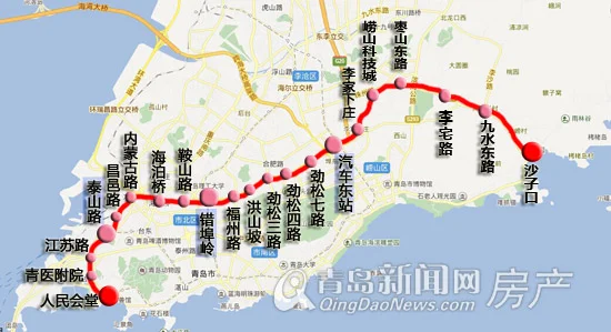 求全部青岛地铁线路规划图(青岛4号地铁线路图)5