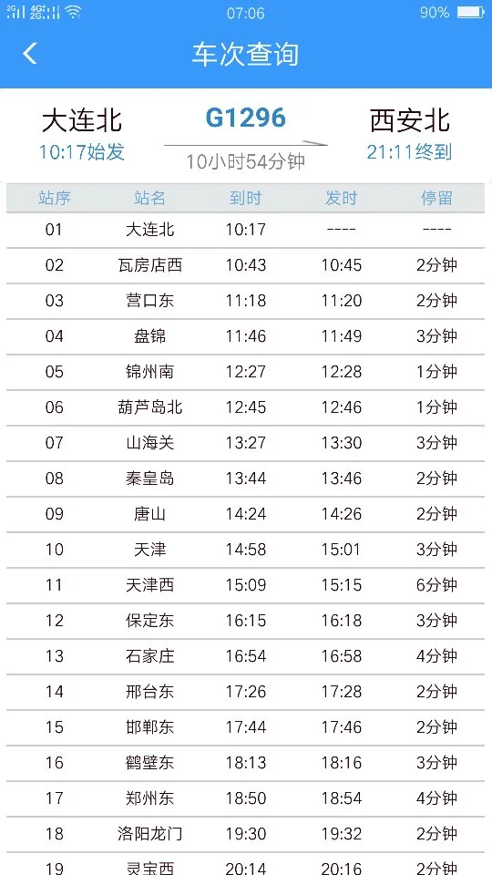 武广高铁时刻表（g1296高铁时刻表查询）