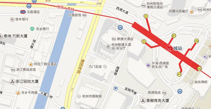 杭州地铁一号线各站点分别叫什么(浙江饭店地铁一号线是哪个出口)3