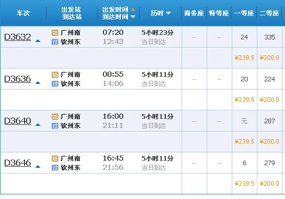 深圳到广西钦州高铁（到钦州高铁）3