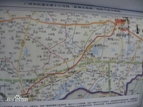 广州地铁线路图（增城区地铁16号线路图）