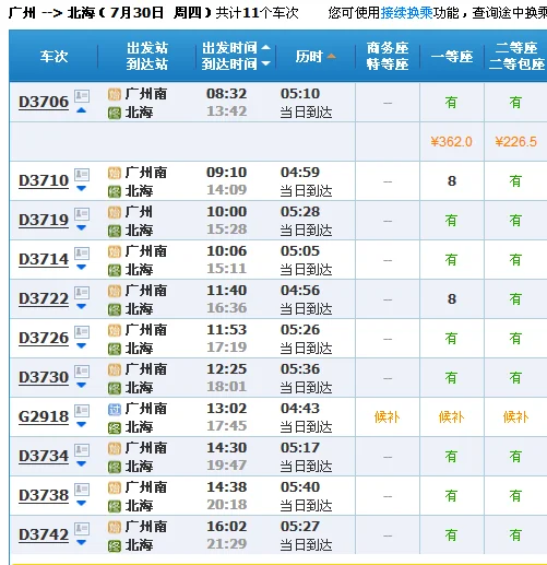 滘口到广西北海高铁时间表(北海火车站有地铁嘛)2