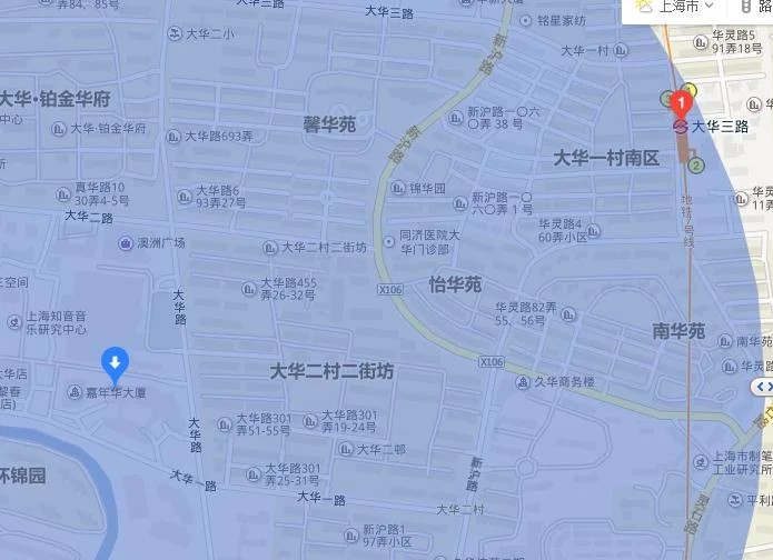 上海大华虎城地铁7号线几号口出(普陀区大华地铁站)1