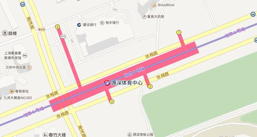 地铁6号线源深体育中心有几个出口分别在什么路上(源深体育场地铁站几号出口)