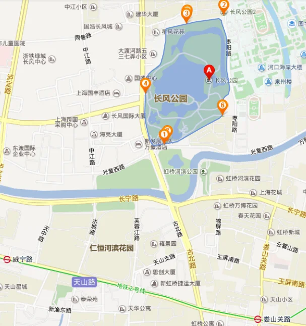 上海地铁2号线娄山关路和威宁路哪个离长风公园海洋世界近（上海长风公园到威宁路地铁站）