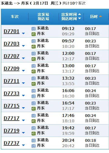 东港到丹东高铁几趟车（东港到丹东的高铁）