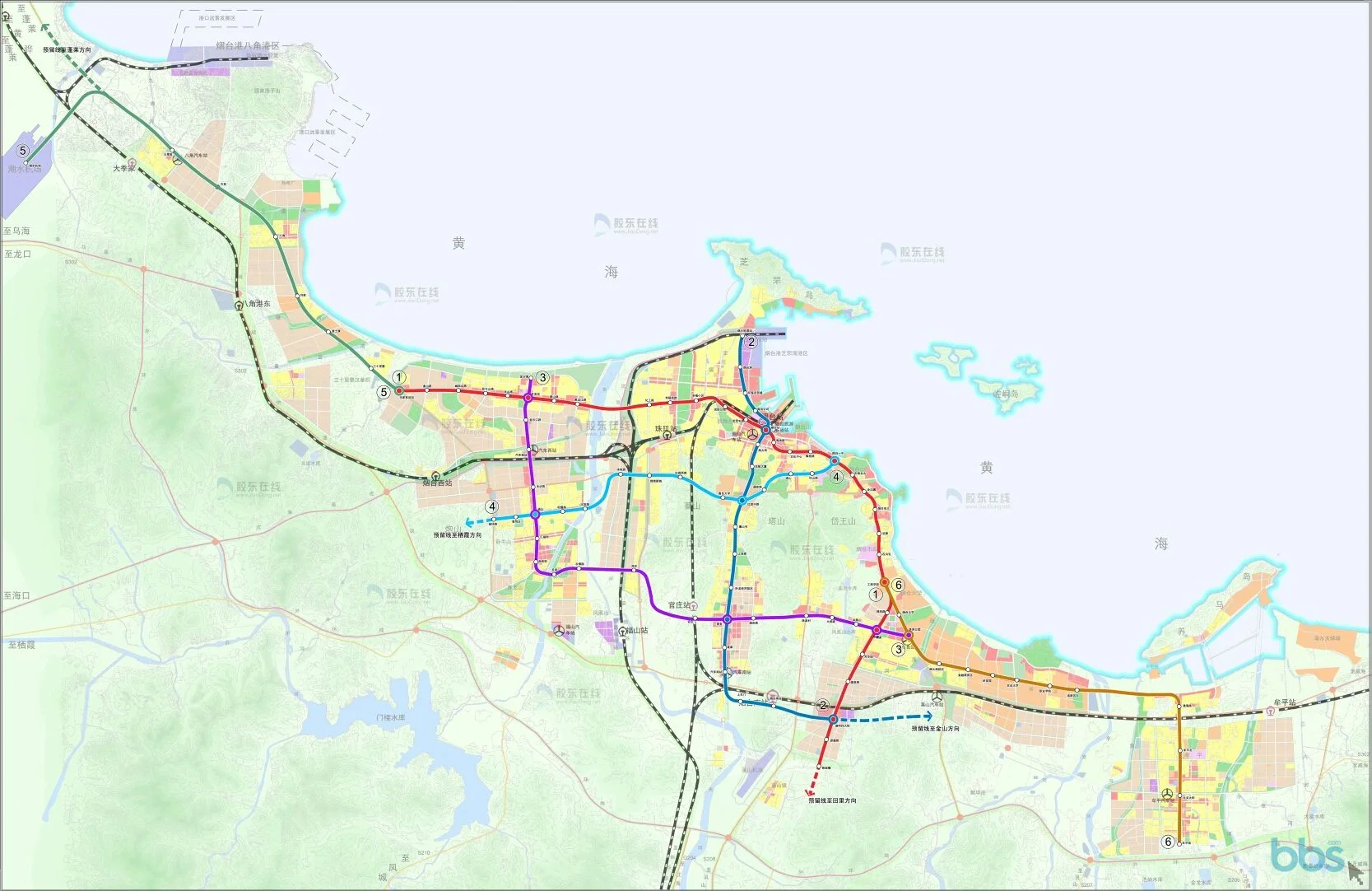 烟台市（烟台机场到市区地铁拟建路线）