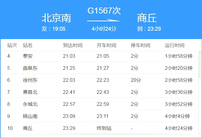 如何查看g1567高铁时刻表（g1567高铁时刻表查询）3