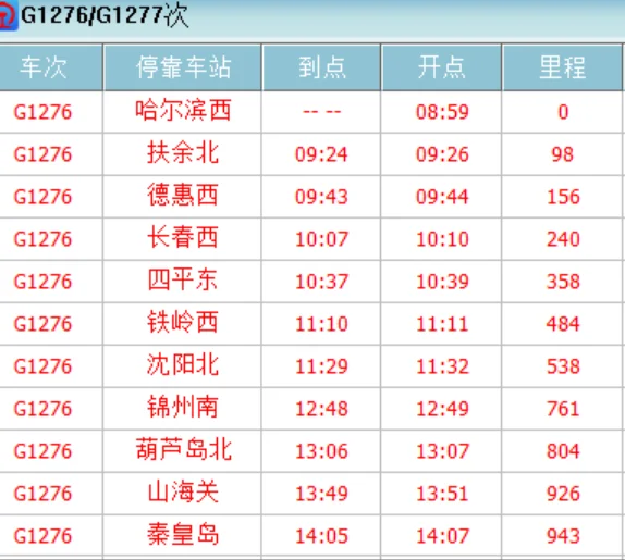高铁时刻表（g606高铁时刻表）6