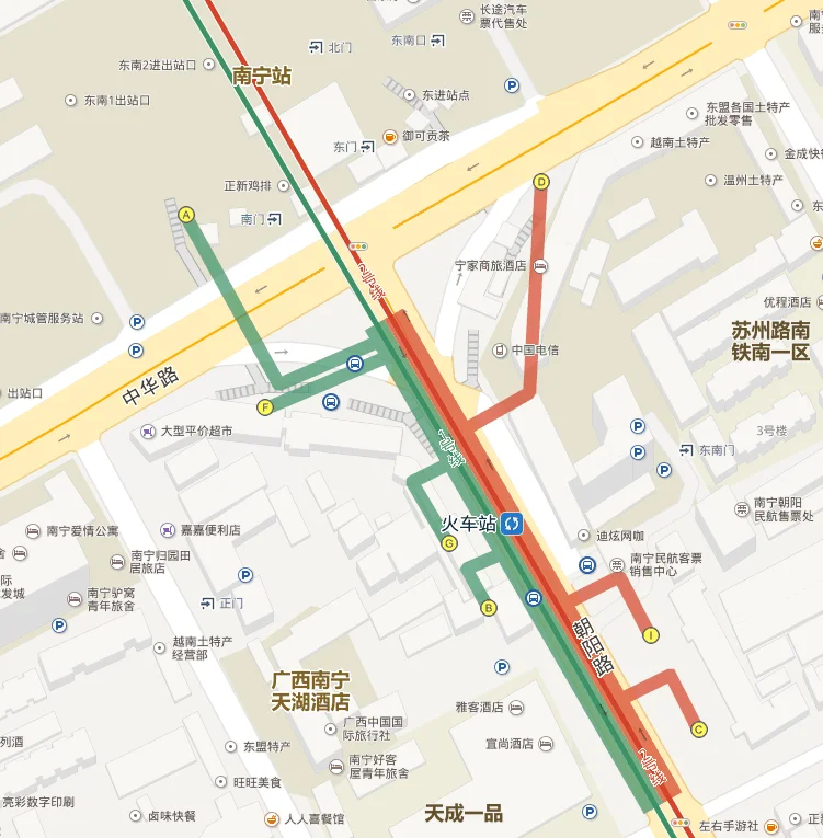 从南宁站走路到地铁站的路线图（我从家出发走路到地铁站）
