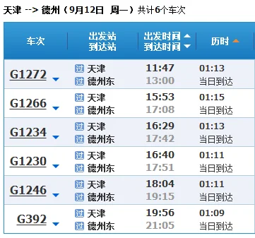 天津南站到德州东站高铁途经站点（天津到德州高铁）