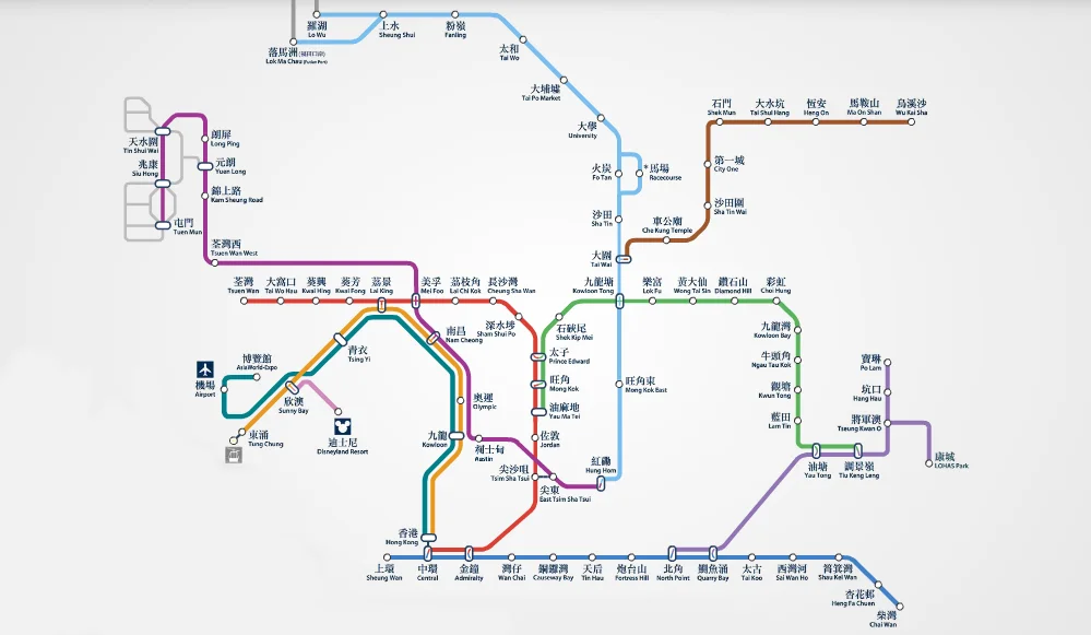 香港地铁有哪几条线路（香港地铁东铁线有几站）3
