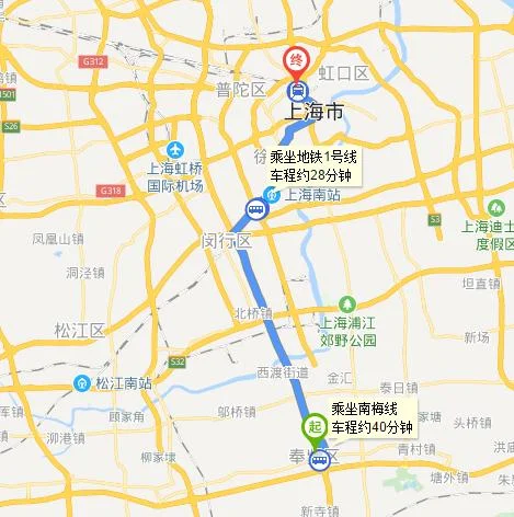 从上海奉贤区到上海火车站坐地铁需多长时间（奉贤新城地铁站到上海火车站）