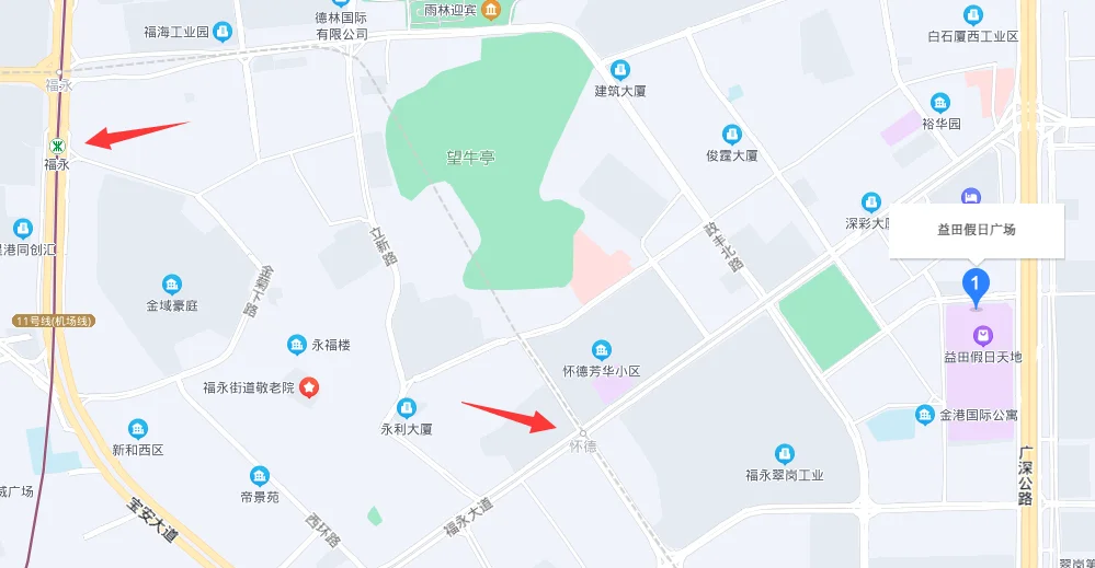 坐地铁去深圳益田假日广场要在世界之窗的哪个出口出最近出去了之后要怎么走呢有什么标志性的建筑（深圳益田假日广场是几号地铁线）