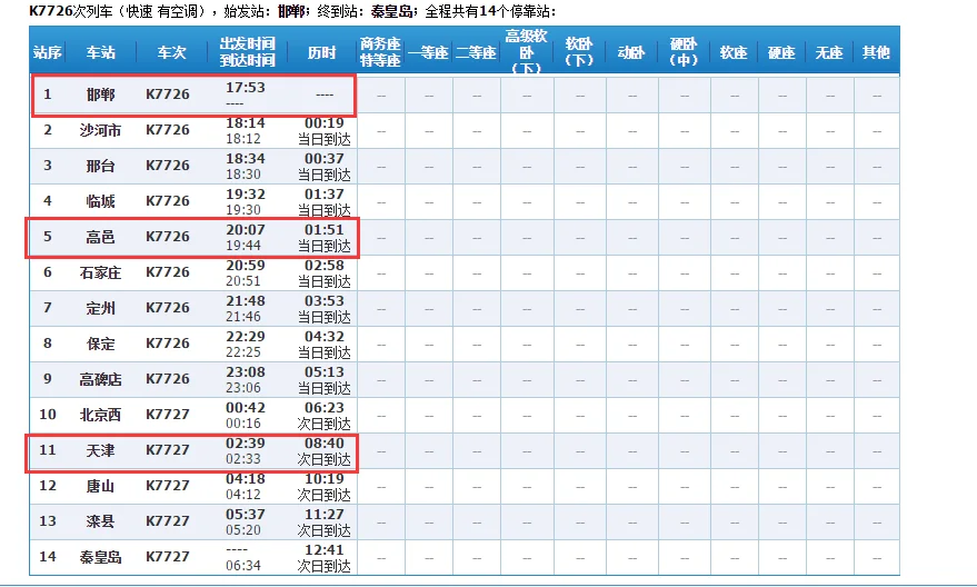 邯郸到天津路过石家庄高邑的火车时刻表（邯郸到高邑的高铁）