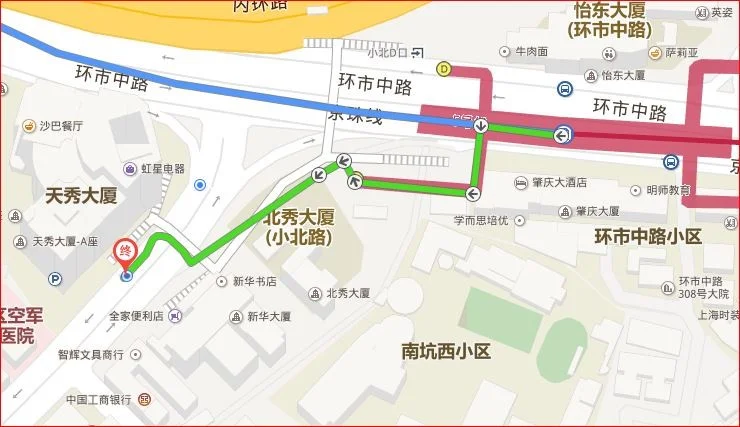 广州地铁的小北站哪个出口可以去北秀大厦往哪个方向走（广州小北地铁站出口）