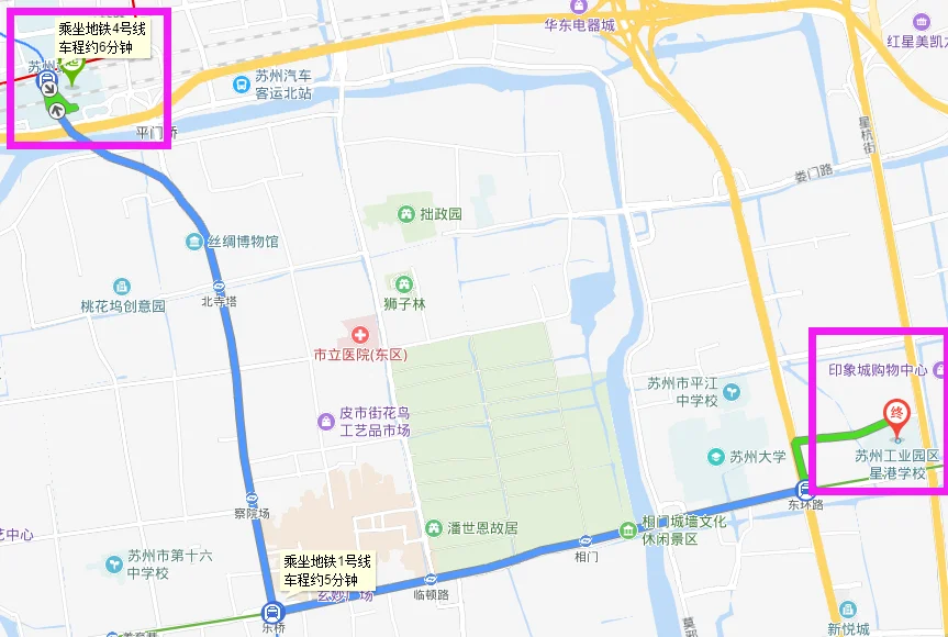 高铁站苏州站和苏州北站哪个离园区近些（苏州工业园区地铁站地图）
