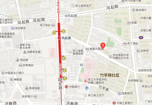 杭州地铁一号线凤起路出站到丝绸一条街怎么走（凤起路地铁孩儿巷哪个出口）