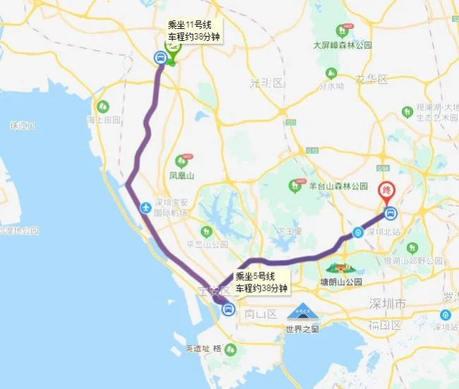 深圳地铁11号线松岗地铁站在什么位置(松岗地铁站到浦京广场)