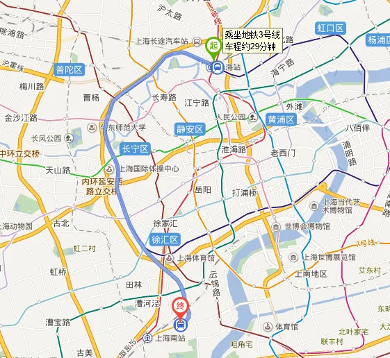 石龙路地铁站到淮海中路上海环贸广场坐地铁（少换乘少走路）（石龙路地铁站楼盘）