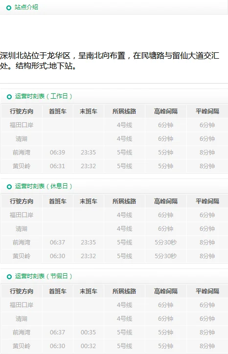 求深圳地铁运营时间表（深圳地铁4号线末班车时间表）4