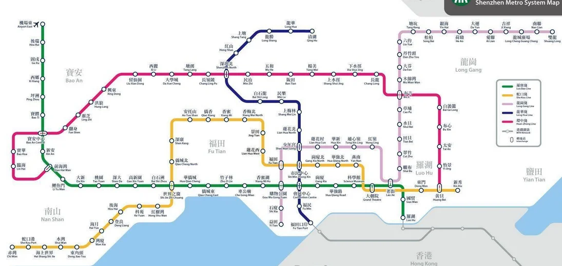 深圳地铁线路图（百度地图深圳地铁线路图）2