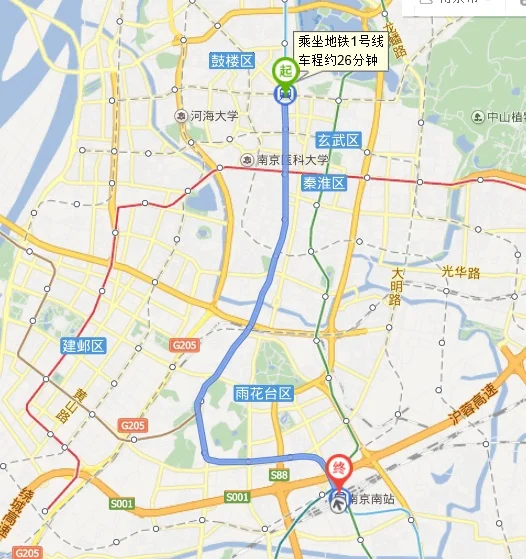 南京高铁南站到鼓楼医院有地铁吗（鼓楼医院到南京南坐几号地铁）3