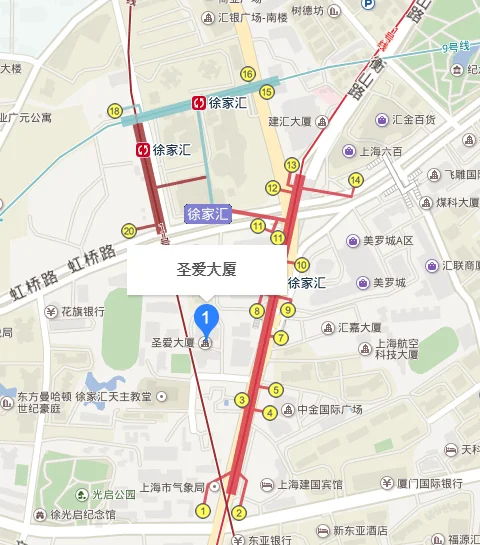 到徐家汇圣爱大厦 地铁一号线几号口出去（圣爱大厦地铁出口）