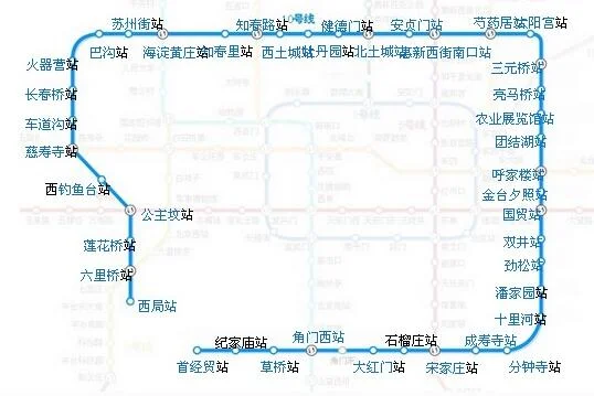 请问地铁十号线都经过哪些站 （北京地铁10号线所有站点）