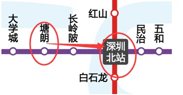 塘朗地铁站到深圳北有几个站（深圳塘郎地铁站）