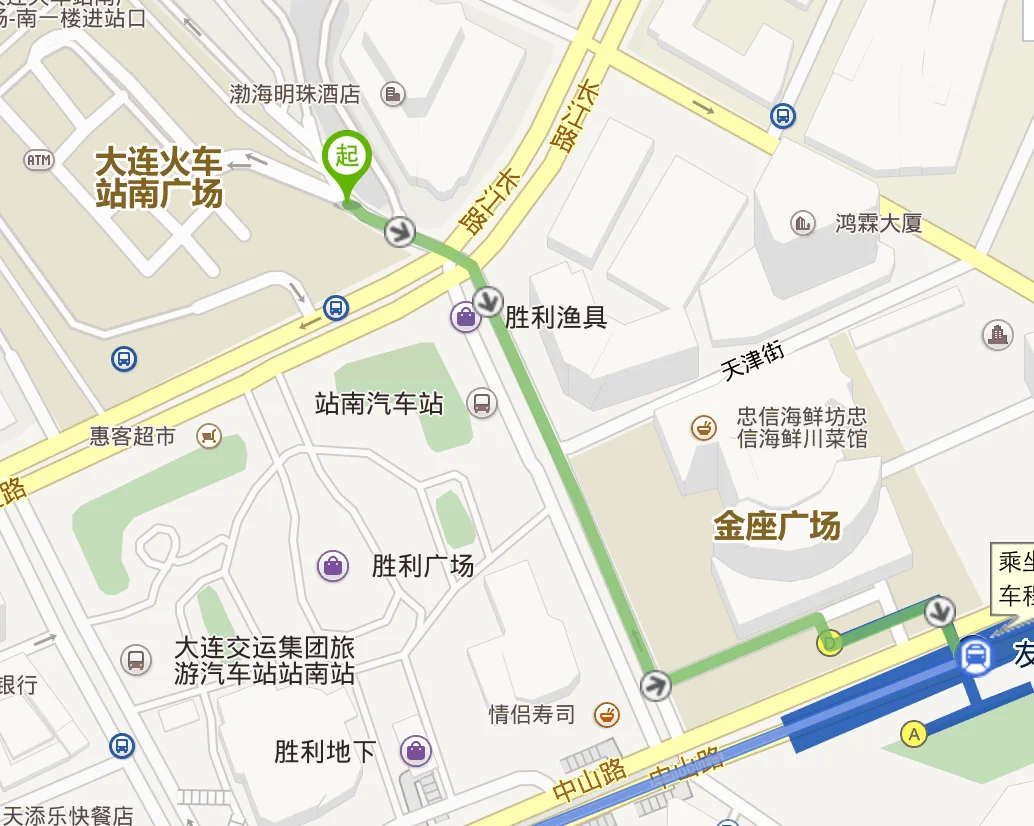 从大连火车站南广场怎么步行到地铁2号线友好广场站(大连站南广场有地铁嘛)3