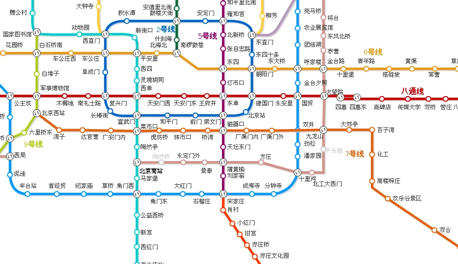 地铁7号线哪一站可以换1号线（北京地铁7号线转一号线）2