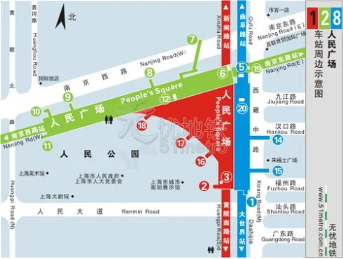 地铁1号线人民广场站出口示意图(上海地铁1号线人民广场站出口)