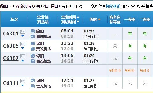绵阳高铁直达双流机场么(绵阳机场到高铁站)3