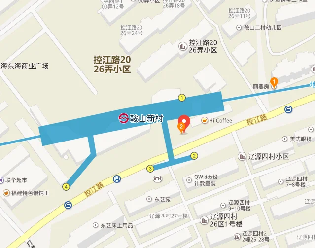上海地铁八号线杨浦路下车到新华医院哪个出口（控江路地铁出口）