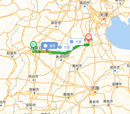 石家庄至沧州有多远（石家庄大道铁路）