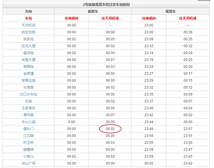 武汉地铁2号线每天第一班车是几点钟开（地铁2号线到天河机场第一班车几点）