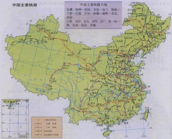 中国铁路干线地图（中国铁路干线图）4
