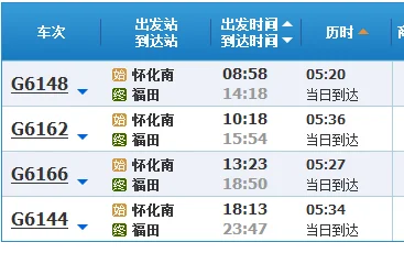 怀化南到深圳的高铁（怀化到深圳的高铁）6