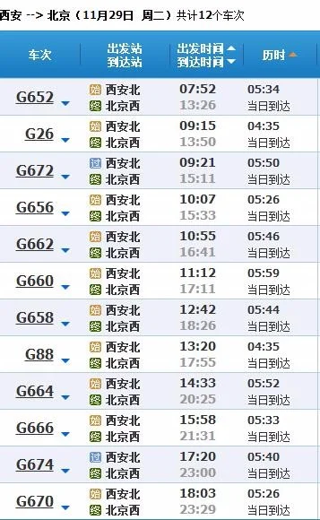 西安北到北京的高铁时间表（西安到北京高铁怎么做地铁）