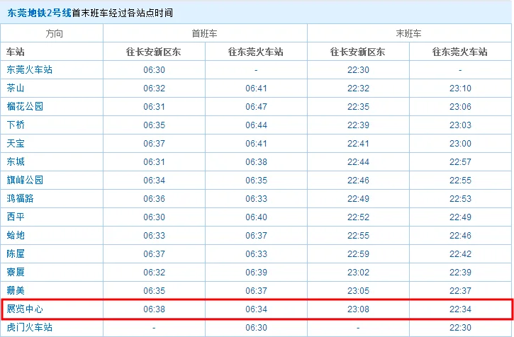 深圳地铁几点到几点（会展中心地铁站运营时间表）