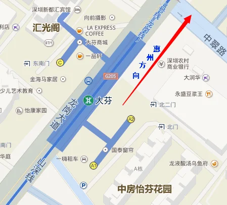 往惠州方向在大芬地铁站哪个出口出站（大芬裱画哪个地铁出口）