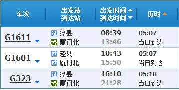 北京到厦门高铁途径什么站（泾县到厦门高铁）