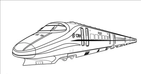 一年级画高铁怎么画高铁的画（高铁铅笔画）1