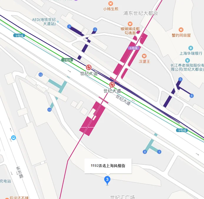 世纪大道地铁站的哪个出口有个老上海风情街（世纪汇广场老上海地铁2号线哪里下）3